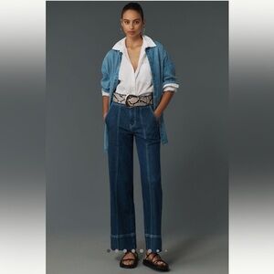 Pilcro Seamed High-Rise Flare Jeans Size 27